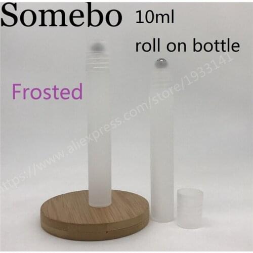 Frosted Empty Frosted Plastic Essential oil Roll On Bottle Vials with stainless steel metal roller ball for perfume aromatherap