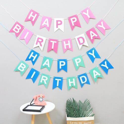 Multi Themes Happy Birthday Banner Baby Shower Birthday Party Decorations Photo Booth Happy Birthday Bunting Garland Flags