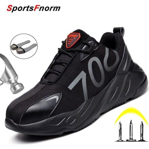 New Men Work Safety Shoes Indestructible Steel Toe Safety Boots Puncture-Proof Breathable Sneakers Man Security Footwear 2021