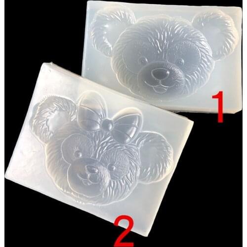 Bear Head Decorative Material Epoxy Mold Keychain Tabletop Bracket