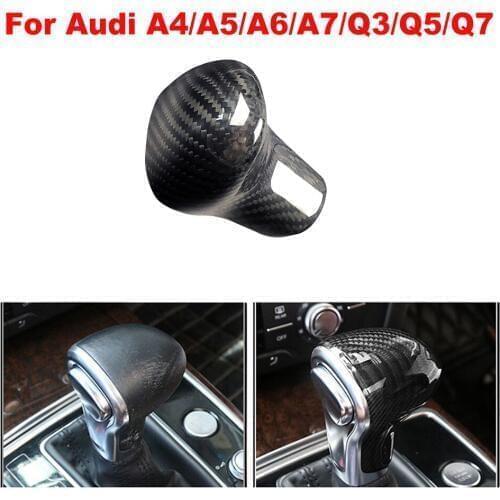 New Carbon Fiber Shift Knob Head Cover for Audi Old Models A4/A5/A6/A7/Q3/Q5/Q7 Gear Shifter Lever Stick