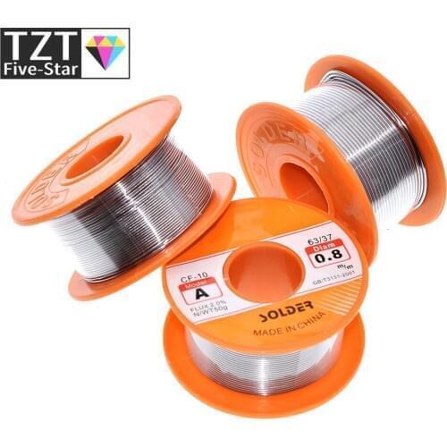 TZT 0.6/0.8/1/1.2/1.5MM 63/37 FLUX 2.0% 45FT Tin Lead Tin Wire Melt Rosin Core Solder Soldering Wire Roll For diy