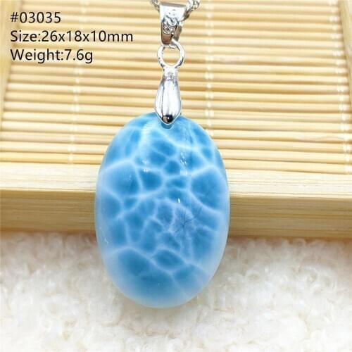 Top Quality Natural Blue Larimar Gemstone Women Man Pendant Heart Water Drop Oval Love Oval Dominica Lucky Gift Necklace AAAAAA
