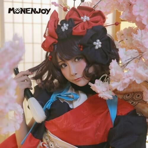 Monenjoy Fate Grand Order Katsushika Hokusai Cosplay Wig FGO Extraterrestrial Octopus Purple Cos Hair