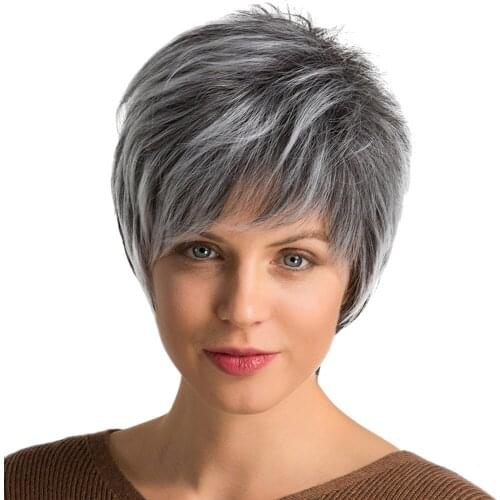 Fashion Women Short Wig Pixie Cut Synthetic Hair Natural Wigs for White Women Heat Resistant 10/12 inches