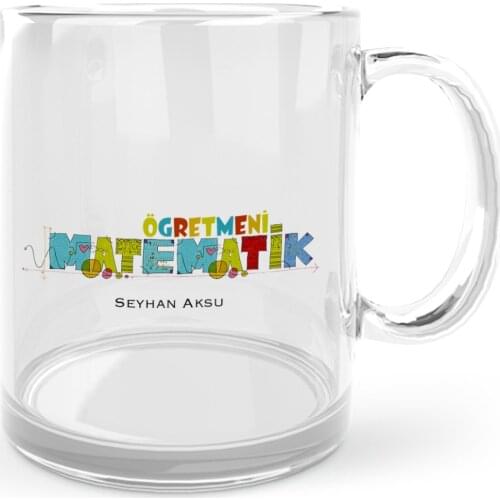 Personalized Math Teacher Glass Mug Cup-2