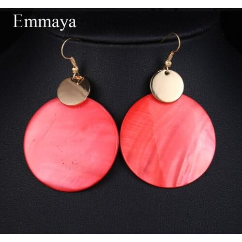 EMMAYA Attractive Earrings With Red Plate Appearance For Women Passion Long Pendant Oriental Charm Party Gifts