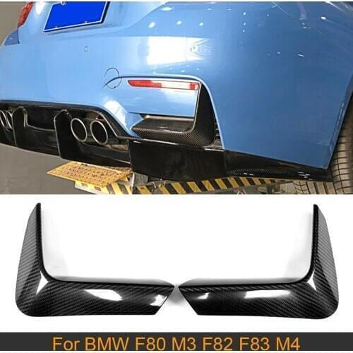 DRY Carbon Rear Bumper Lip Flaps Splitters for BMW F80 M3 F82 F83 M4 Sedan Coupe 2014-2019 Car Rear Bumper Splitters Winglet