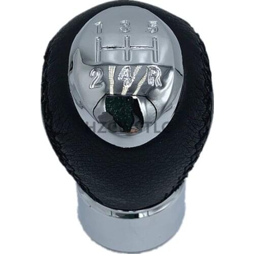 High quality 5 Speed Chrome Leather Car Manual Gear Stick Shift Knob For Mazda 3 5 6 323 626 RX-8 Premavy Mpv