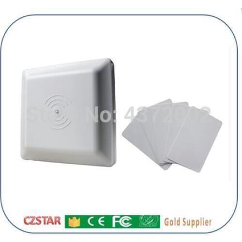 UHF RFID card reader 6m long distance range with 8dbi Antenna RS232/RS485/Wiegand Read Integrative UHF Reader czstar rfid