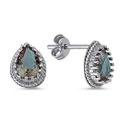 Silverlina Silver Drop Zultanite Engagement Earrings