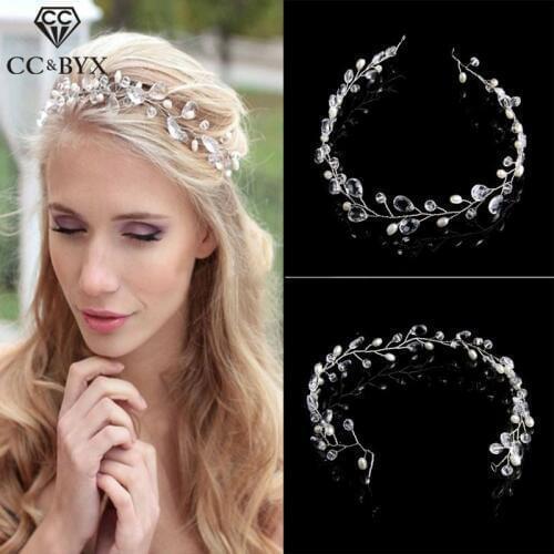 CC Wedding Jewelry Headbands Hairbands Crystal Beads Engagement Hair Accessories For Bridal Exquisite Simple 100% Handmade M032