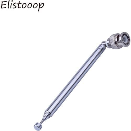 Telescopic Extendable Antenna with BNC Connector Portable FM Radio Scanner VHF UHF TV Antennas 45cm