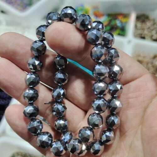 Terahertz health energy smooth round loose stone beads for wholesale