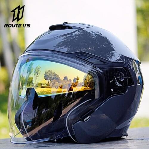 GSB Four Seasons Motorcycle Helmet Male Half Helmet Double Lens Female Personality Motorcycle Running Helmet General Half Helmet