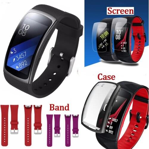 COMLYO 3pcs Protective film for Samsung Gear Fit 2 Pro Band Silicone Strap for Samsung Gear Fit2 Pro Case Frame Watch Accessorie
