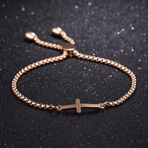 2020 316L Stainless Steel Bracelet For Women Jewelry Accessories Adjustable Chain Cross Jewellery Womens Bracelets Wholesale