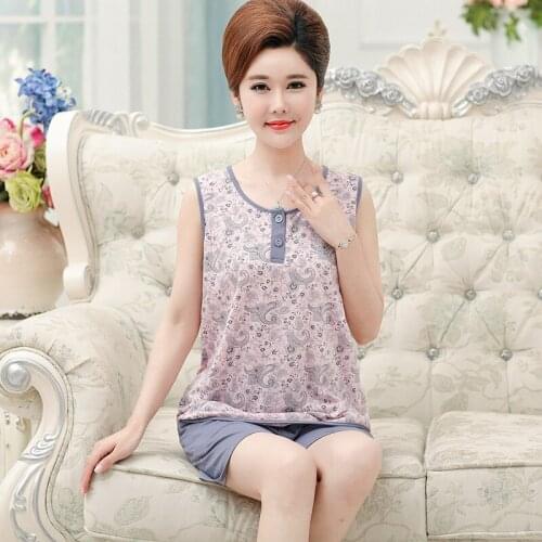 M L XL XXL 3XL 4XL Large Size Female Home Suit Summer Vest Shorts Women Pijamas Sleepwear Sets Pyjama Femme Soft Cotton