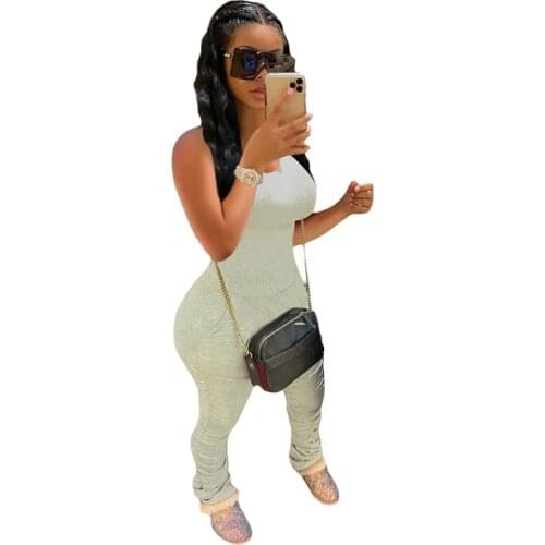 Stacked Leggings Casual Jumpsuit Women Summer One Piece Long Jumpsuit Romper Sport Fitness Bodycon Rompers Women Jumpsuit Body