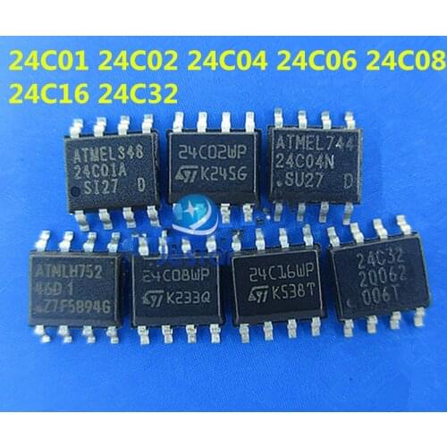 10pcs 24C01 24C02 24C04 24C08 24C16 24C32 24C64 SOP8 Car instrument storage ic chip