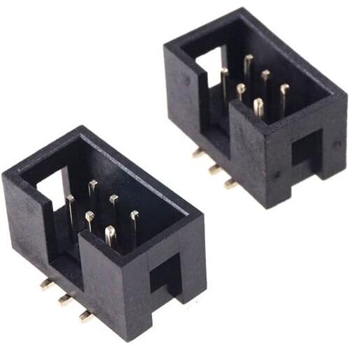 1000 Pcs SMT 2.54mm 2x3 Pin 6 P shrouded Box header IDC Socket straight Male 2 rows 2.54 SMD PCB reflow solder