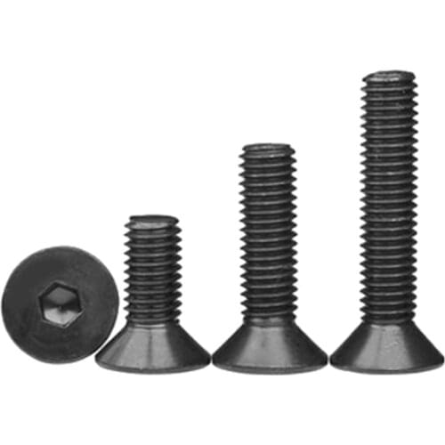 13pcs M6 black countersunk head hexagon socket screws flat head bolts 8mm-60mm total length 12.9 grade Carbon steel