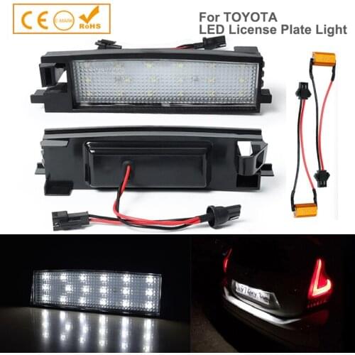 2Pcs No Error Car LED License Number Plate Light Lamps For Toyota Scion iM Auris Corolla Rav4 Yaris Avalon Solara Auto Styling