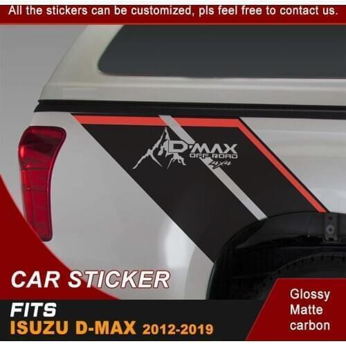 Car decals 2 Pcs rear trunk side d-max stripe graphic Vinyl car sticker for isuzu d-max 2012 2013 2014 2015 2016 2017 2018