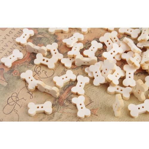 200PCS DIY 2 Holes Cute Bone Wooden Buttons #26509