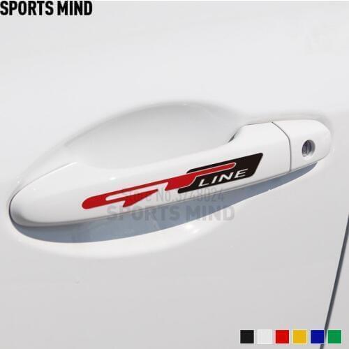 4 PCS GT LINE Handle Door Car Sticker Decal Emblem For Kia Sportage Rio Sorento Ceed Cerato K3 K5 Picanto Renault Accessories