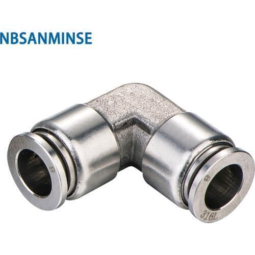 NBSANMINSE 5Pcs/lot SSPUL 04 06 08 10 12 Stainless Steel 316L Elbow Fitting Push In Food Grade Fitting Pneumatic Tube Fitting