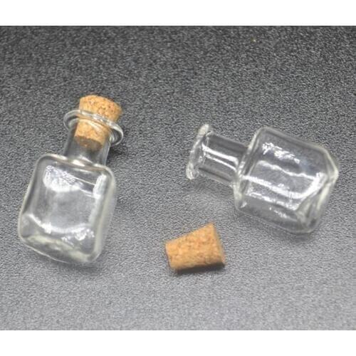 50sets/lot Transparent Cute Mini Cork Stopper Storage Glass Bottles Vials Jars Containers Small Wishing Bottle boutique Jewelry