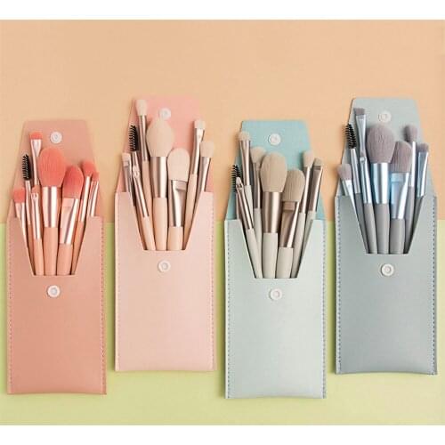 8Pcs Mini Travel Portable Soft Makeup Brushes Set Cosmetic Powder Eye Shadow Foundation Blush Blending Beauty Make Up Brush Tool