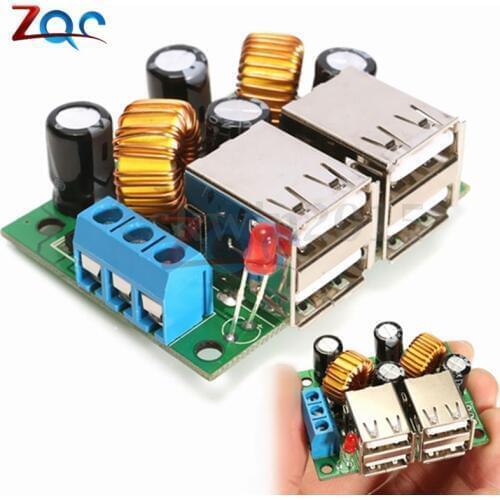 A5268 4 USB Port Step Down Power Supply Voltage Regulator Converter Module DC 12V 24V 40V to 5V 5A For MP3/MP4 Phone Car etc