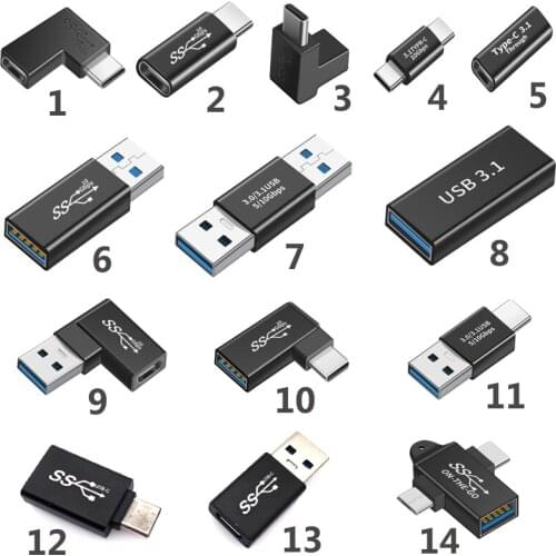 10Gbps 100W PD Type C to Type C Right Angle USB 3.1 Type C Male to Female USB-C Converter Adapter for Smart Phone for Samsung