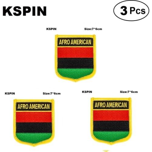 Afro American Shiled Shape Flag Patches National Flag Patches For Cothing DIY Decoration
