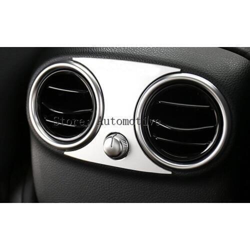 Aluminum Alloy Rear Air Condition Outlet Trim For Mercedes Benz GLC C Class W205 C180L C200L C260L 2015 2016 Car Accessories