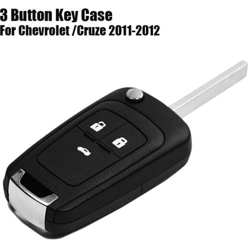 Car Flip Folding Remote Key With Uncut Blade Fob Case Shell 3 Button Cover & Blade For Chevrolet For Cruze Aveo 2011 2012