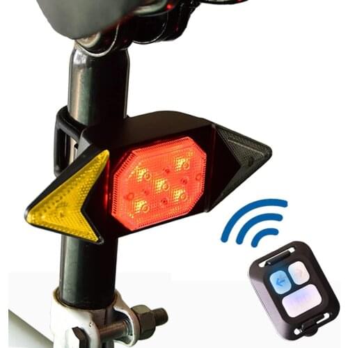 Wireless Road Bike Taillight Remote Control MTB LED Rear Flashlight For Bicycle Turn Signal Tail Light USB Charging Cycling Lamp
