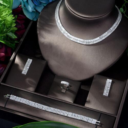 HIBRIDE Top Quality Bridal Jewelry Sets for Women New Elegant Zircon Paved Bohemia Set Jewelry Wedding Party Accessories N-921