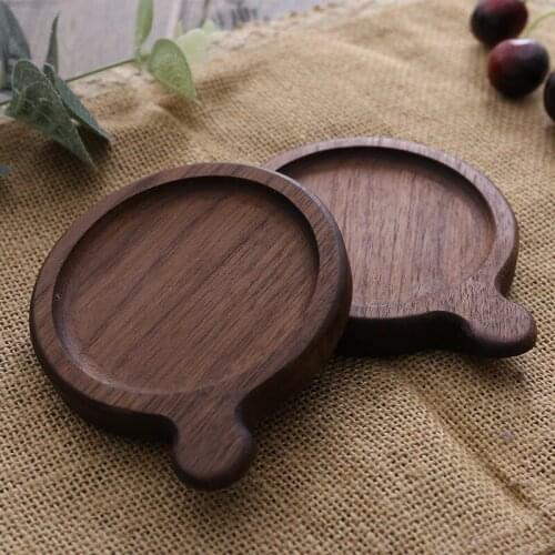 Jaswehome 2pcs Natural Walnut Wooden Coasters Set Table Tea Coffee Cup Pad Home Decor Beech Wood Heat Resistant Coaster