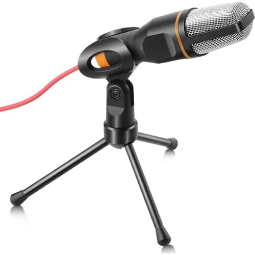 3.5mm Plug Condenser Microphone Home Stereo MIC With Desktop Tripod Anchor Live Microfone Singing Recording Mic for Podcast