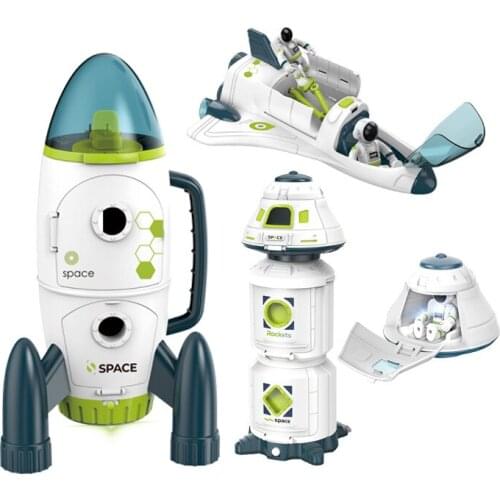 Space Exploring Astronaut Rocket Ship Car Shuttle Station Mars Childrens Educational Aerospace Model Toys For Kids Boy Teaching