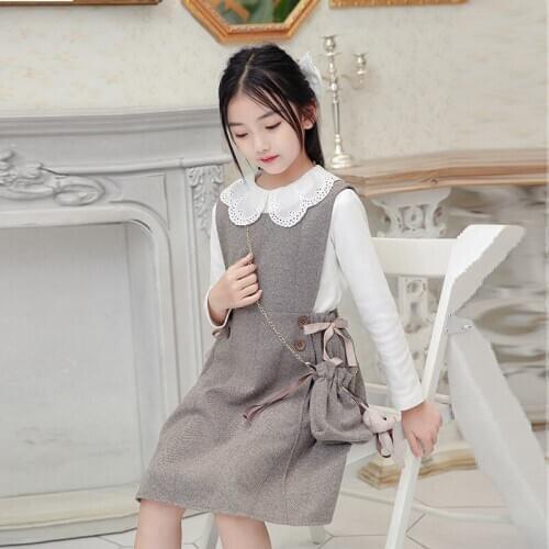 Girls' Dress Suit 2020 Autumn and Winter New Big Childrens Parent-Child Matching Outfit Childrens Two-Piece Baby Girl Clothes