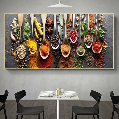 Kitchen Herbs and Spices for Cooking Canvas Art Posters and Prints Kitchen Theme Canvas Paintings on The Wall Art Pictures Decor