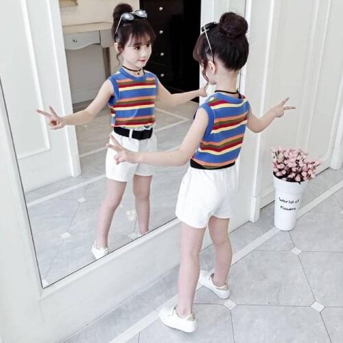 Summer Clothes Fashion 2020 Cute Baby Girls Set T-Shirt + Short Pant 2 Colors Can Choose New Casual Children Clothing Outfits