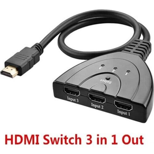 Mini 3 Port HDMI-compatible Splitter Adapter Cable 1.4b 4K*2K 1080P Switcher HDTV Switch 3 in 1 out Port Hub wholesale 50pcs/lot