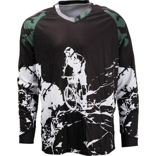 2022 Cycling Jersey Mens Mountain Bike Motocross Jersey long sleeve DH MTB T-Shirt Downhill Tops Sports racing Black white