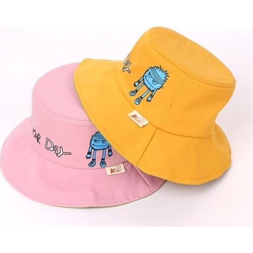 Doitbest 2021 Kids Cotton Bucket Hats Summer Panama enjoy your day Sun Cap Spring Baby Boy Girls Outdoor Beach Fisherman Hat