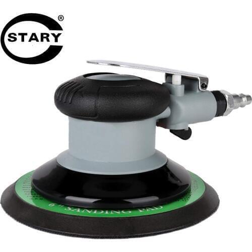 STARY 6" Professional Air Random Orbital Palm Sander 3.0mm Eccentricity Dual Action Pneumatic Sander Pro Grinding Sanding Tools
